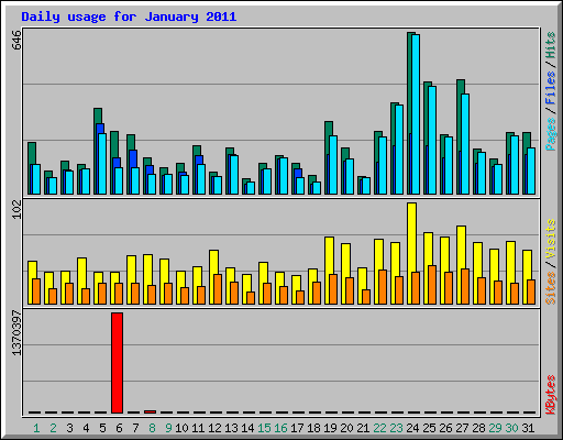 Daily usage for January 2011
