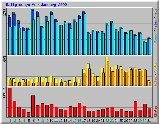 Daily usage for January 2022