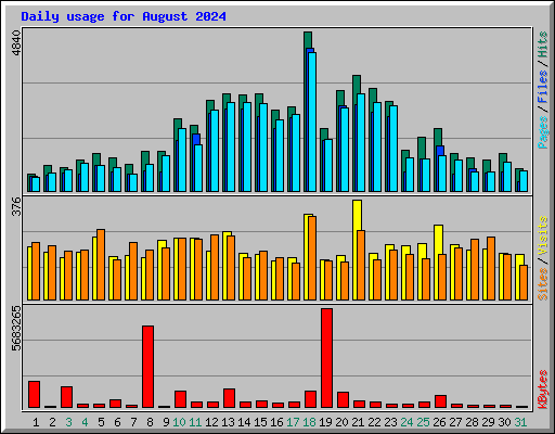 Daily usage for August 2024