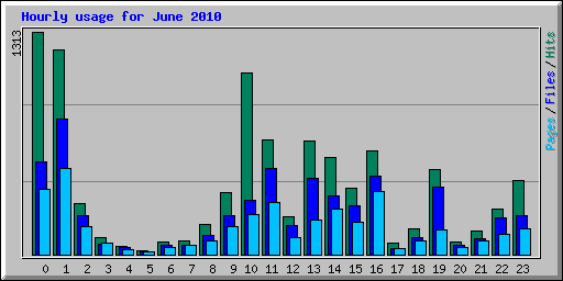 Hourly usage for June 2010