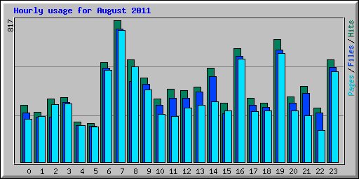 Hourly usage for August 2011