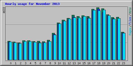 Hourly usage for November 2013