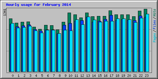 Hourly usage for February 2014
