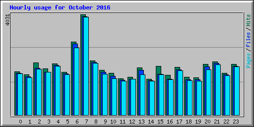 Hourly usage for October 2016