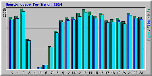 Hourly usage for March 2024