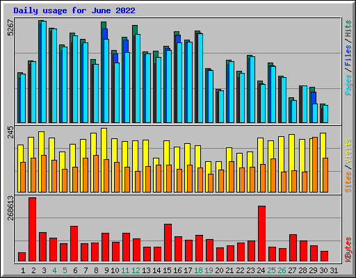 Daily usage for June 2022