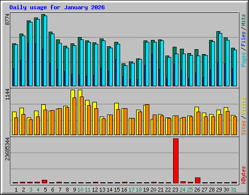 Daily usage for January 2026