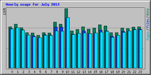 Hourly usage for July 2013