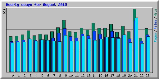 Hourly usage for August 2015