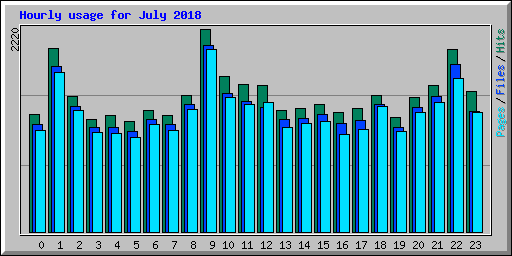 Hourly usage for July 2018