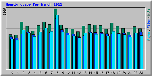 Hourly usage for March 2022